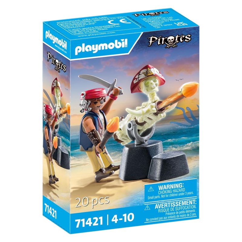 Playmobil artillero pirata con cañón de la línea Pirates 71421