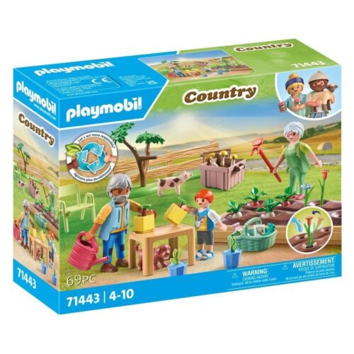 Playmobil Huerto con abuelos con perritos y accesorios línea Country 71443