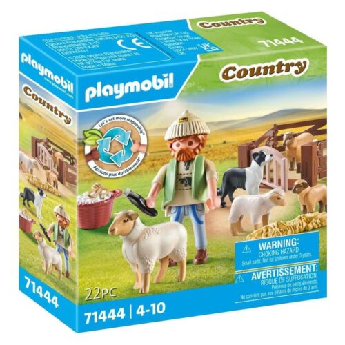 Playmobil Pastor con rebaño de ovejas y perro de la línea Country 71444