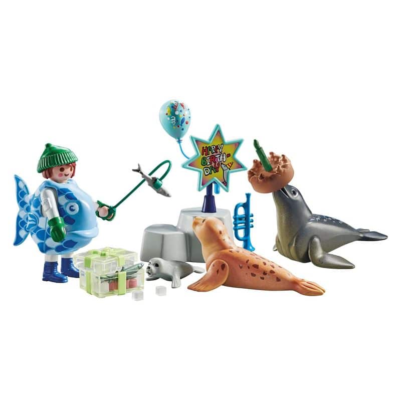 Playmobil cuidadora animales cumpleaños foca línea My Life - Imagen 2