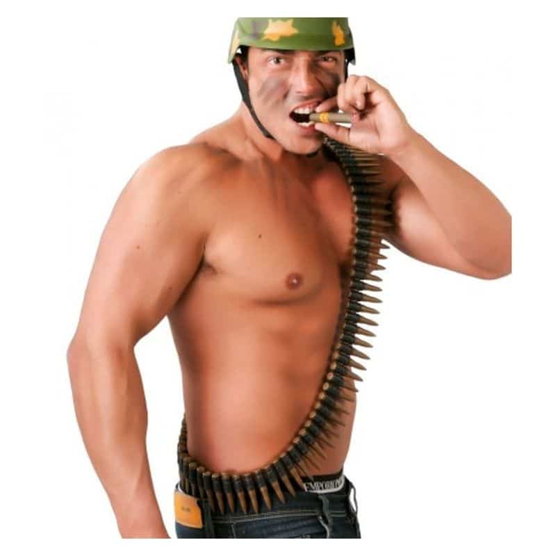 Cinta balas plástico para disfraz de militar de carnaval 18125 GUIRCA