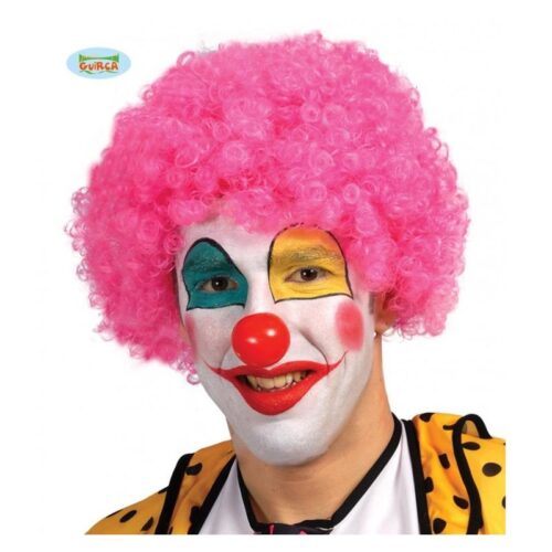Peluca rizada de payaso rosa para disfraz de halloween o carnaval 90211