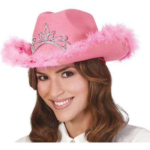 Sombrero de vaquera color rosa para disfraz GUIRCA 13493