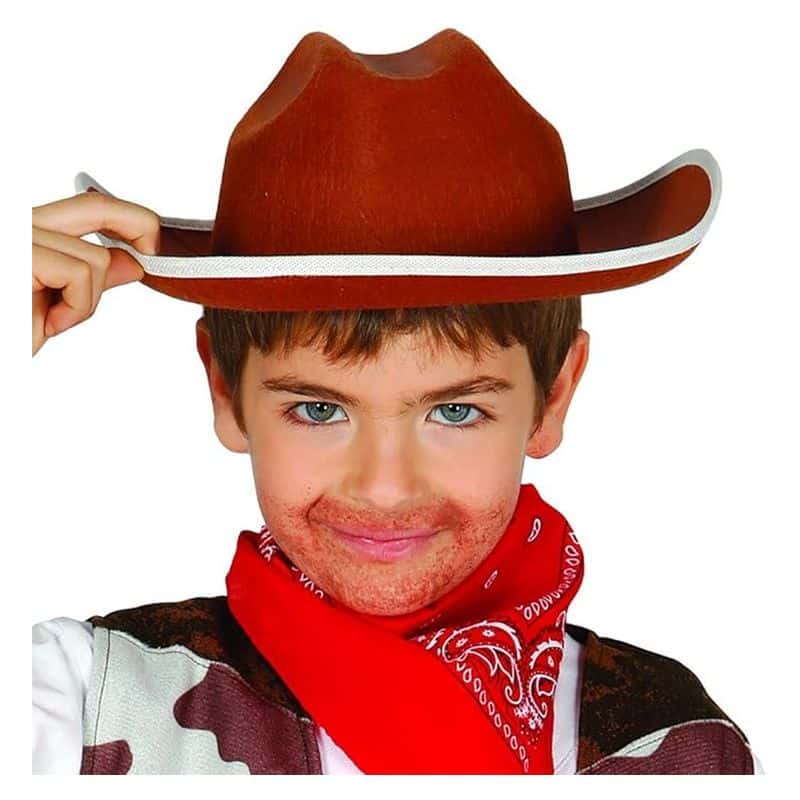 Sombrero vaquero de fieltro marrón infantil para disfraces 13561 GUIRCA