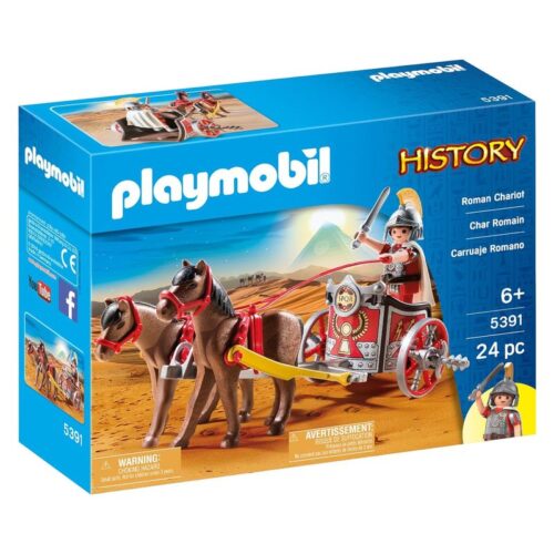 Playmobil 5391 History Carruaje Romano con caballos set con 24 piezas