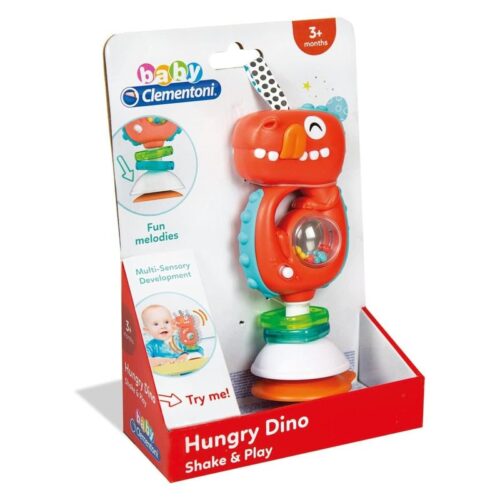 Sonajero musical hungry dino con ventosa de Clementoni para bebé 17330