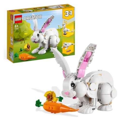 LEGO 31133 Creator 3 en 1 conejo, cacatúa y foca con flores y zanahorias