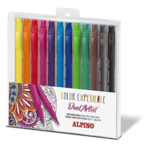 Estuche rotulador alpino 12 unidades dual artist color experience