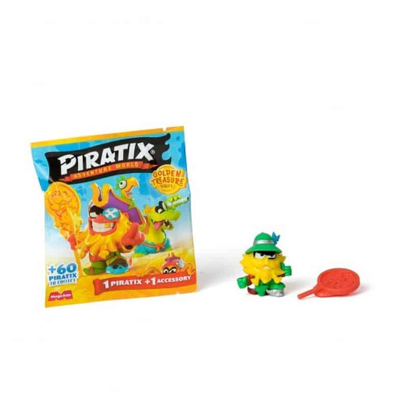 Sobre Piratix Golden Treasure Serie 1 incluye un Piratix y un accesorio