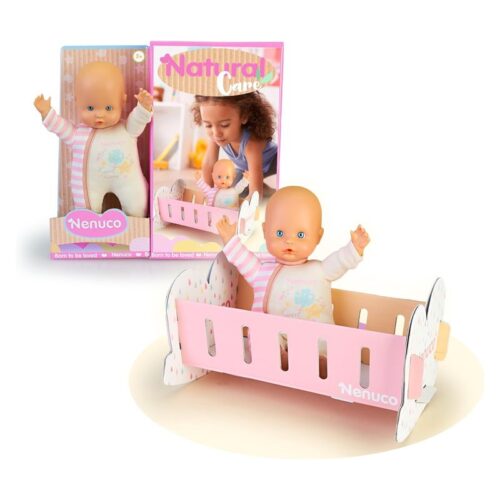 Muñeco Nenuco de 25cm cuerpo blandito con cuna de cartón NFN81000
