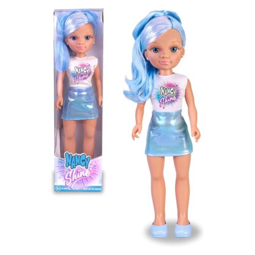 Muñeca Nancy Shine Blue pelo largo y mechones metalizados NAC70000-AZ