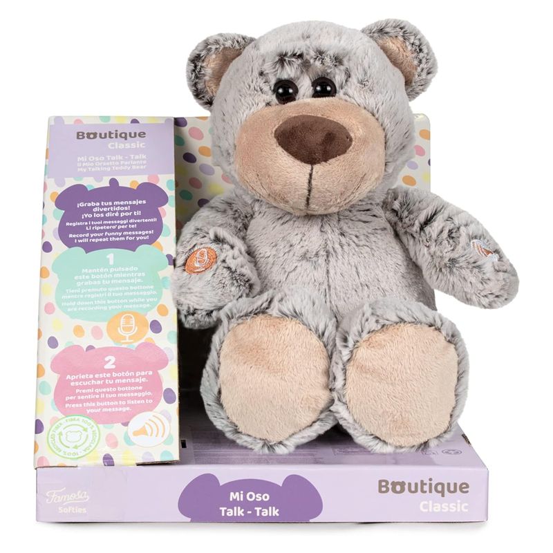 Peluche Boutique con sonido Osito Teddy de fibra reciclado 76.20370 FAMOSA - Imagen 2