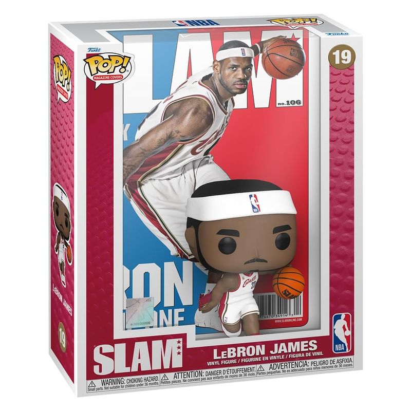 Funko Pop! Lebron James NBA Cleveland Cavaliers Cover Slam 19 FFK75073 - Imagen 2