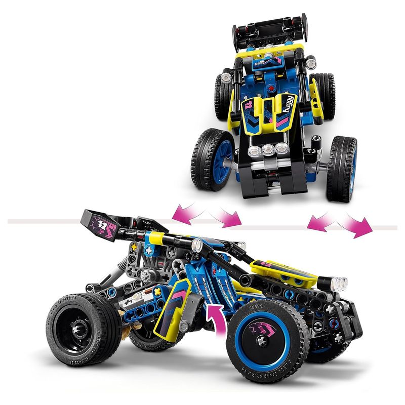 LEGO 42164 Technic Buggy de carreras azul y amarillo para construir - Imagen 2