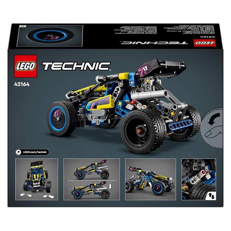 LEGO 42164 Technic Buggy de carreras azul y amarillo para construir - Imagen 3