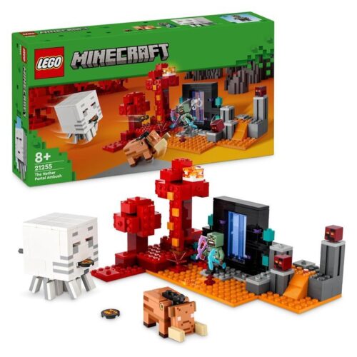 LEGO 21255 Minecraft Emboscada en el portal Nether figuras y accesorios