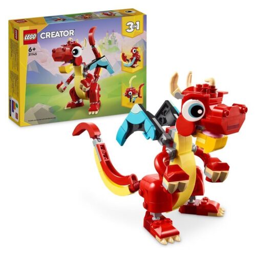 LEGO 31145 Creator 3 en 1 dragón rojo convertible figura pez o Ave Fénix
