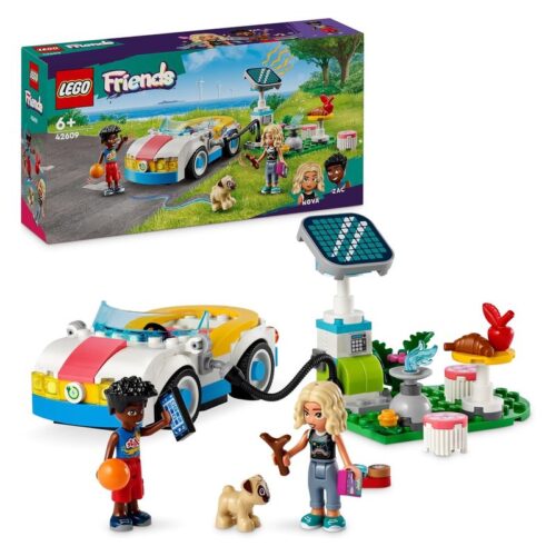 LEGO 42609 Friends coche eléctrico y cargador del vehículo con Nova y Zac