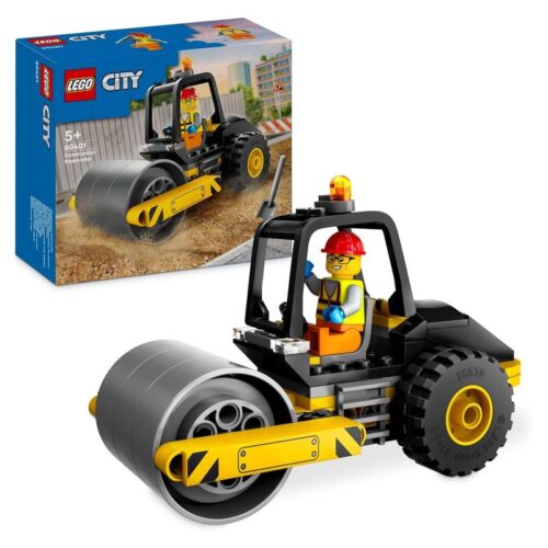 LEGO 60401 City vehículo apisonadora de juguete con minifigura obrero