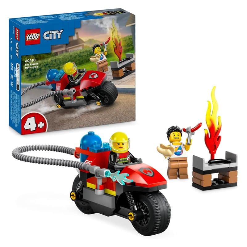 LEGO 60410 City moto de rescate de bomberos y escena de emergencia