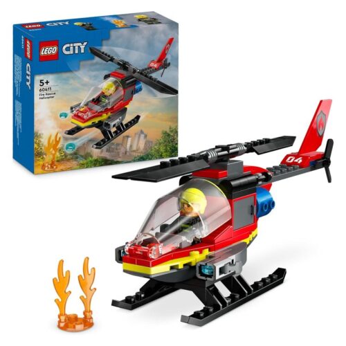 LEGO 60411 City helicóptero de rescate de bomberos set construcción