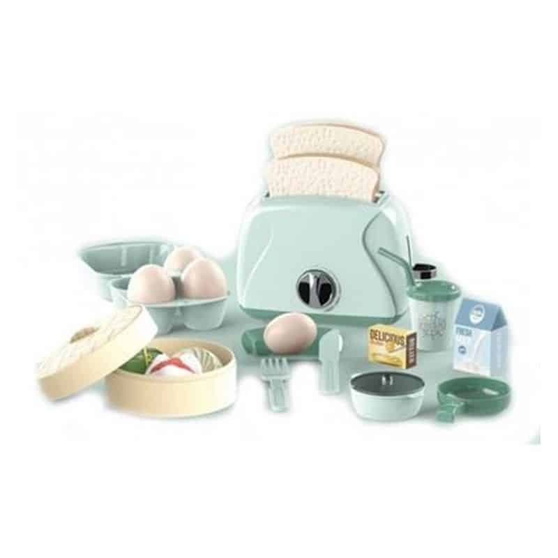 Set de instrumentos de cocina infantil en tonalidades verdes