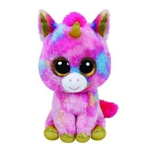 Peluche de unicornio rosa Beanie Boo de 15 cm de textura suave