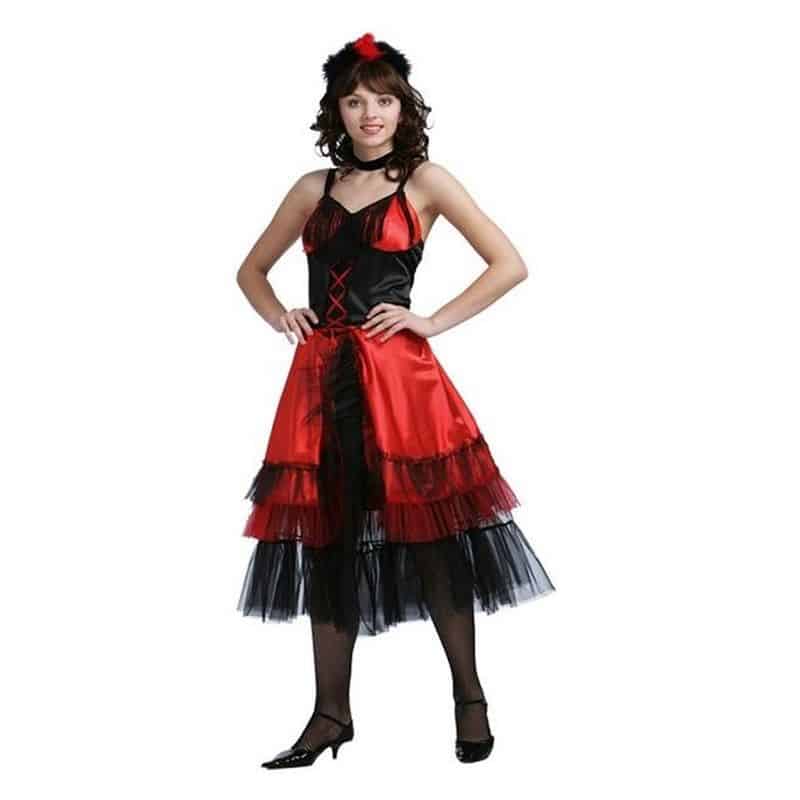 Chica can can rojo disfraz para carnaval 5809--R