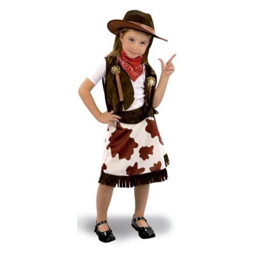 Disfraz vaquera marrón infantil talla 3 a 4 años YY00486