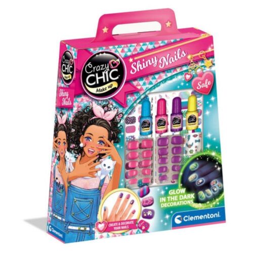 Set uñas brillantes oscuridad de Crazy Chic Clementoni 18689