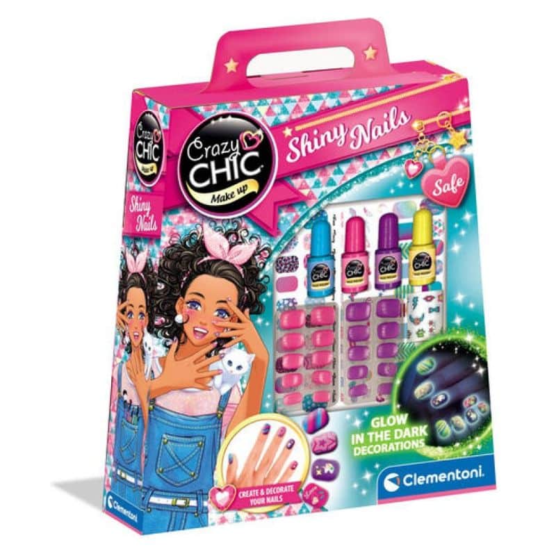 Set uñas brillantes oscuridad de Crazy Chic Clementoni 18689