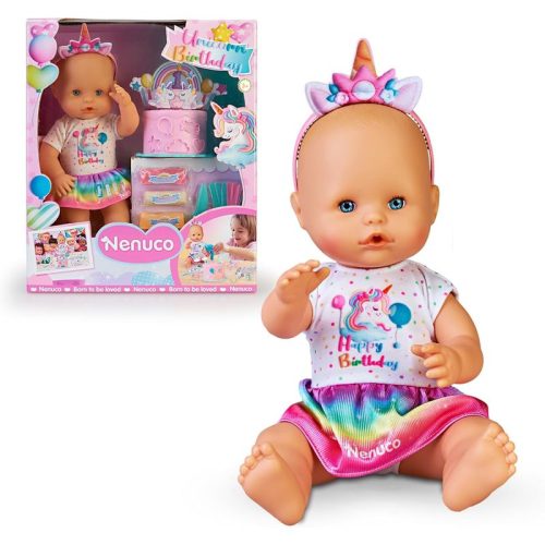 Muñeco Nenuco bebé cumpleaños unicornio con accesorios NFN77000 FAMOSA