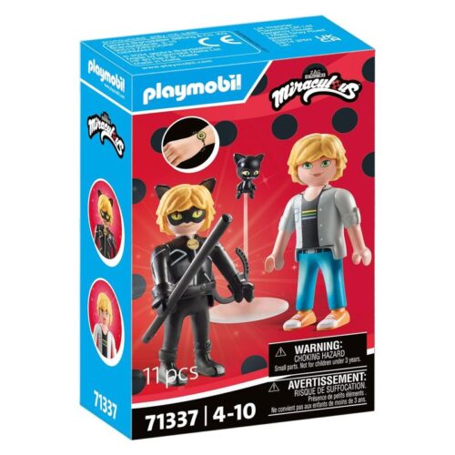 Playmobil 71337 Miraculous playset con figuras de Adrien y Cat Noir
