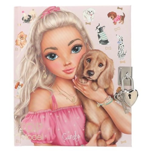 Diario Top Model 12958 edición perritos con candado y 192 páginas ilustradas