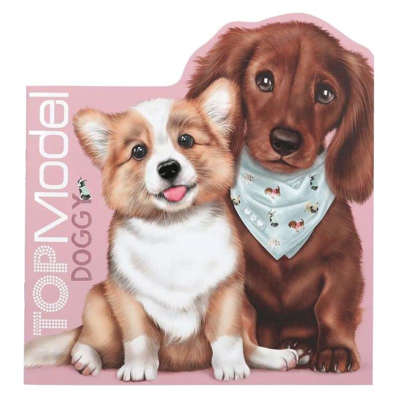 Libro para colorear con pegatinas incluidas Top Model 12714 Kitty and Doggy