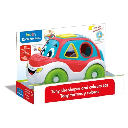 Coche infantil Tony formas y colores con tirador Baby Clementoni 61557