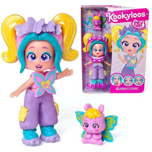 Muñeca Kookyloos Sophie Serie Pet Party mariposa mascota incluido PKL6D112IN0