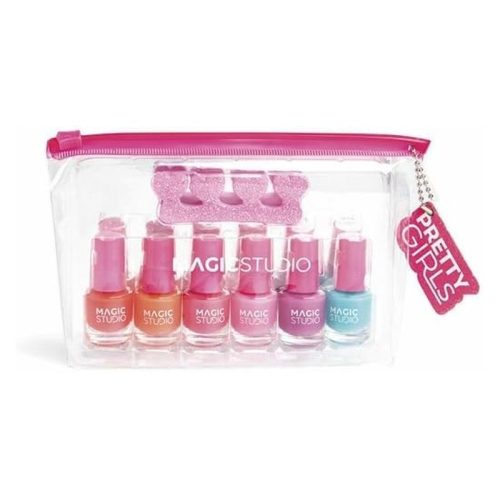 Neceser transparente set uñas Magic Studio para niñas Aquarius 12239