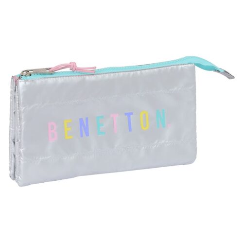 Portatodo triple Benetton Silver bolsillo interior con cremallera 812353744 SAFTA