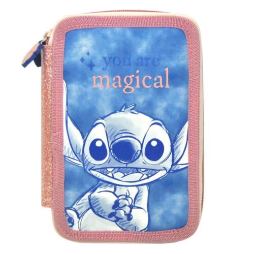 Estuche plumier triple Stitch con dos cremalleras ST00024