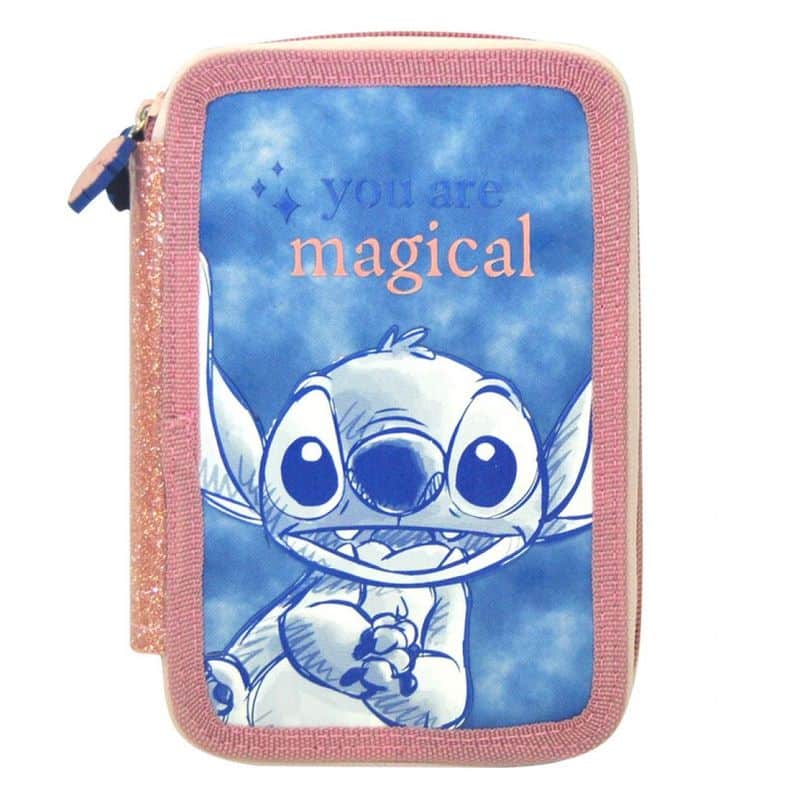Estuche plumier triple Stitch con dos cremalleras ST00024
