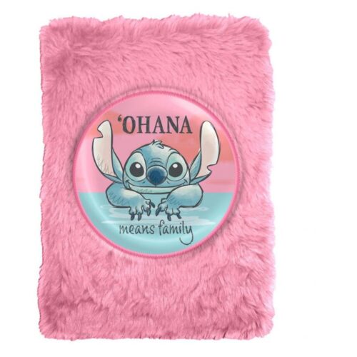 Cuaderno peluche Ohana Stitch Disney rosa ST00034