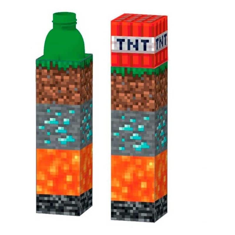 Cantimplora TNT Minecraft cuadrada 650 ml MC00010