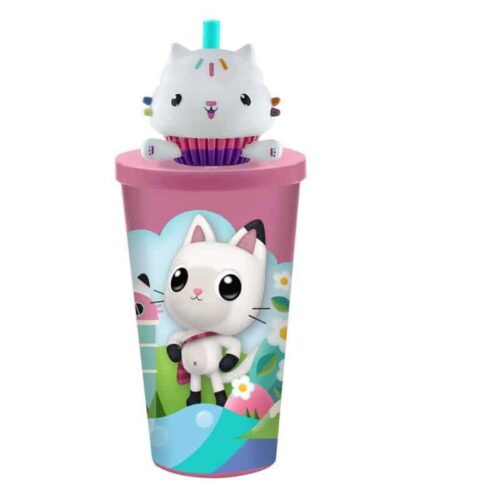 Vaso 3D con tapa superior La Casa de las Muñecas de Gabby GD00078