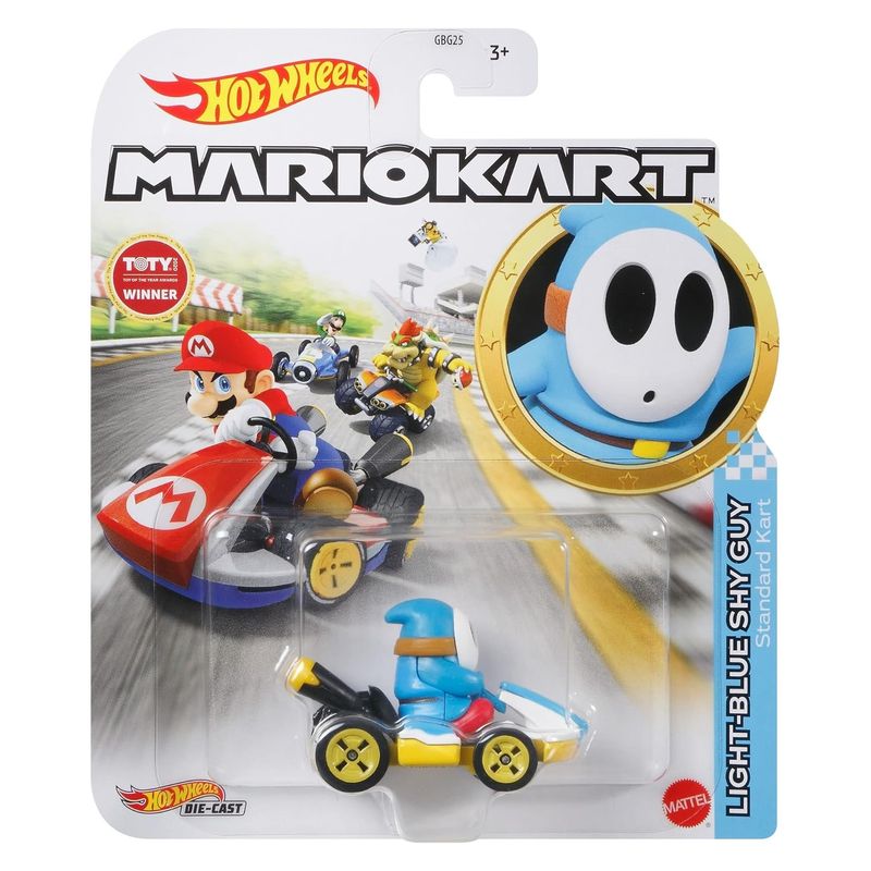 Vehículo Hot Wheels Mario Kart Blue Shy Guy kart estándar GRN21 Mattel
