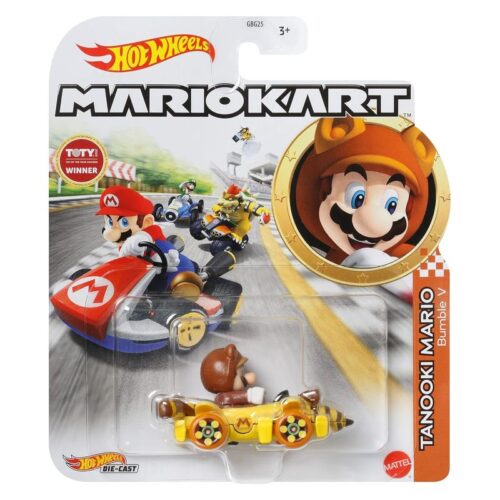 Vehículo mini Hot Wheels Mario Kart Tanooki Mario Bumble V HDB31 Mattel
