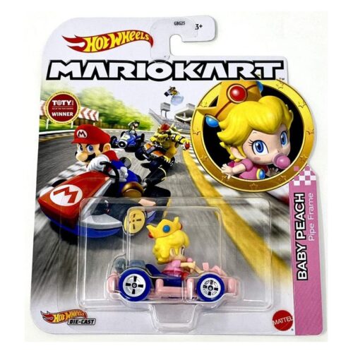 Vehículo Hot Wheels Mario Kart figura Baby Peach Pipe Frame HDB30 Mattel