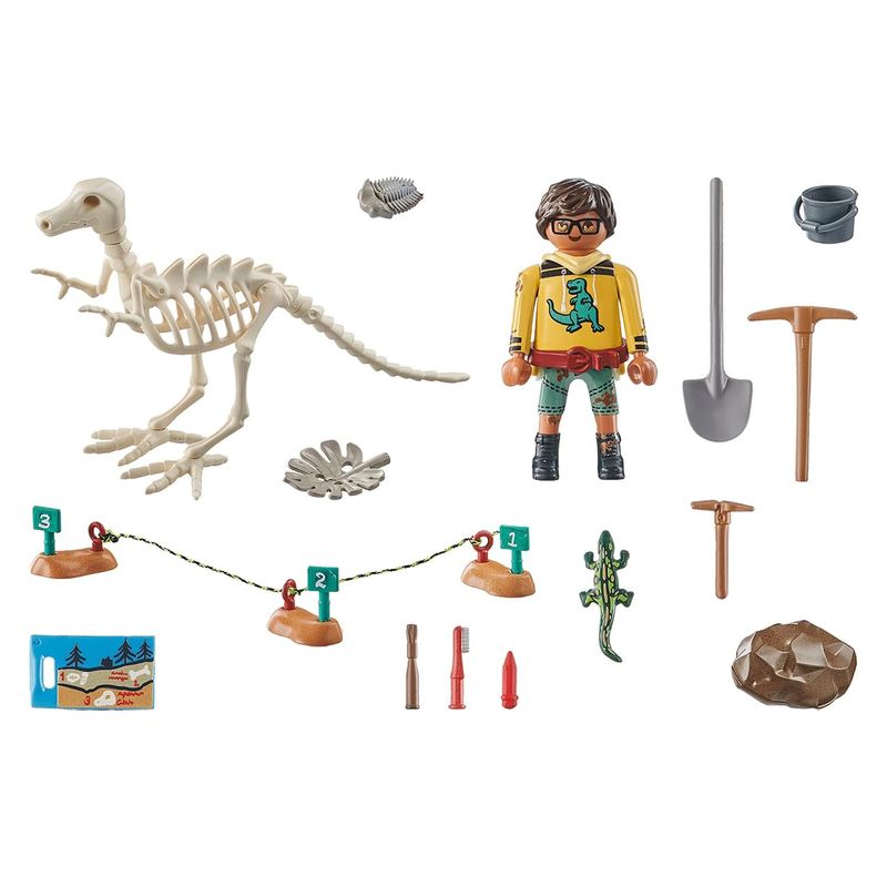 Playmobil set excavación arqueológica esqueleto línea Dinos 71527 - Imagen 2
