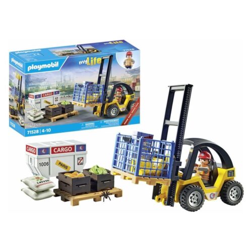 Playmobil carretilla elevadora amarilla línea My Life promo pack 71528
