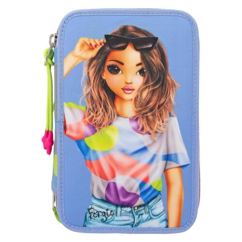 Estuche tres compartimentos TOP Model 12749 Flash colorido y reflectante